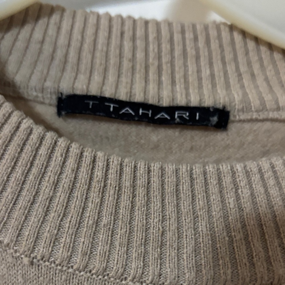 Tahari Beige and Black Polka Dot Sweater - Picture 4 of 5